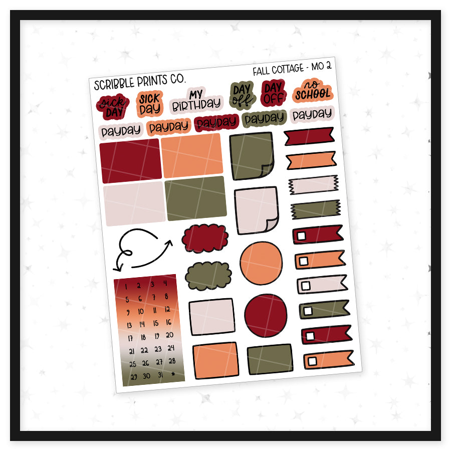 Fall Cottage // Matte Journal Sticker Collection