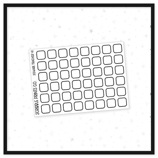 Square Tracker V1 // Matte Reading Journal Stickers