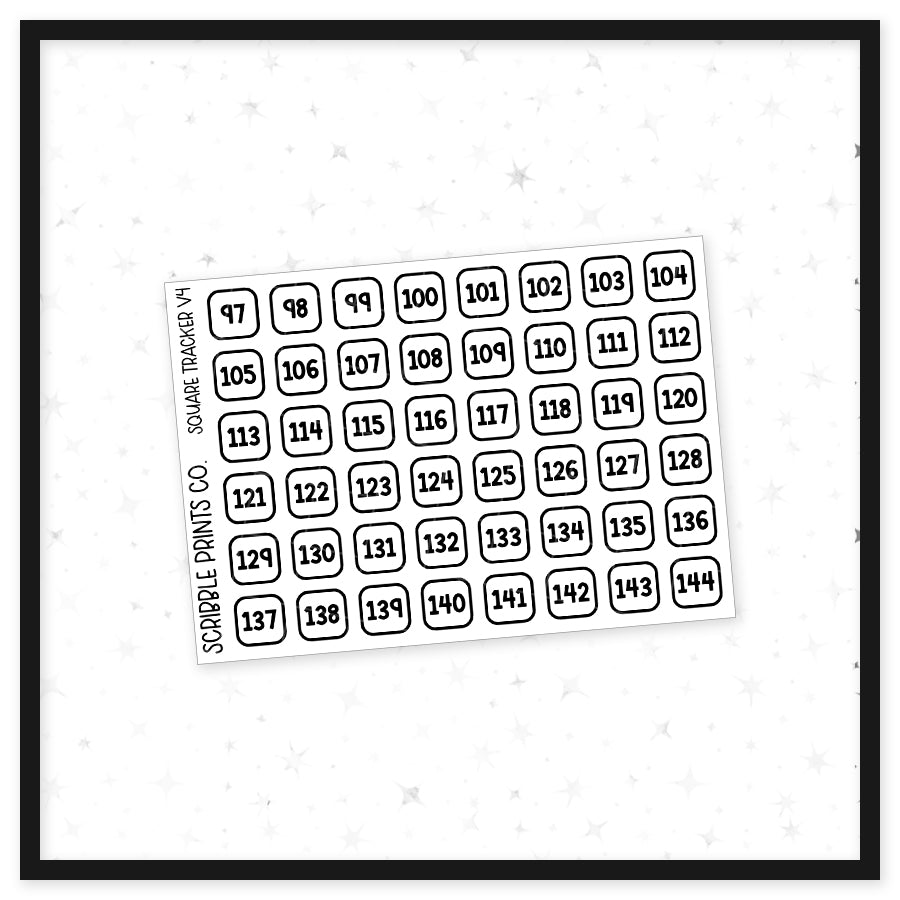 Square Tracker V2-4 // Matte Reading Journal Stickers