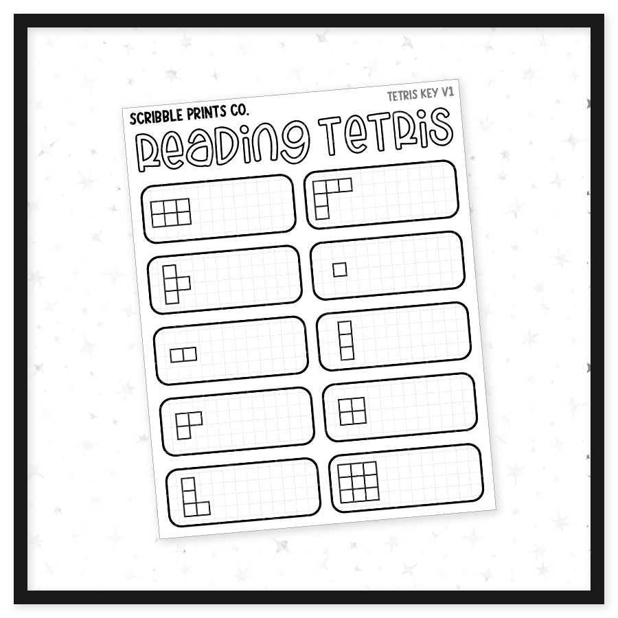 Tetris Key V1+V2 // Matte Reading Journal Stickers