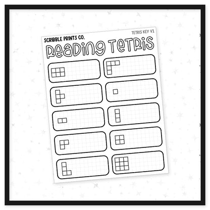 Tetris Key V1+V2 // Matte Reading Journal Stickers