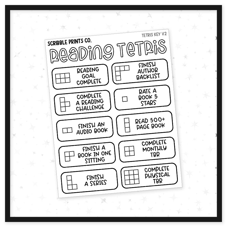 Tetris Key V1+V2 // Matte Reading Journal Stickers