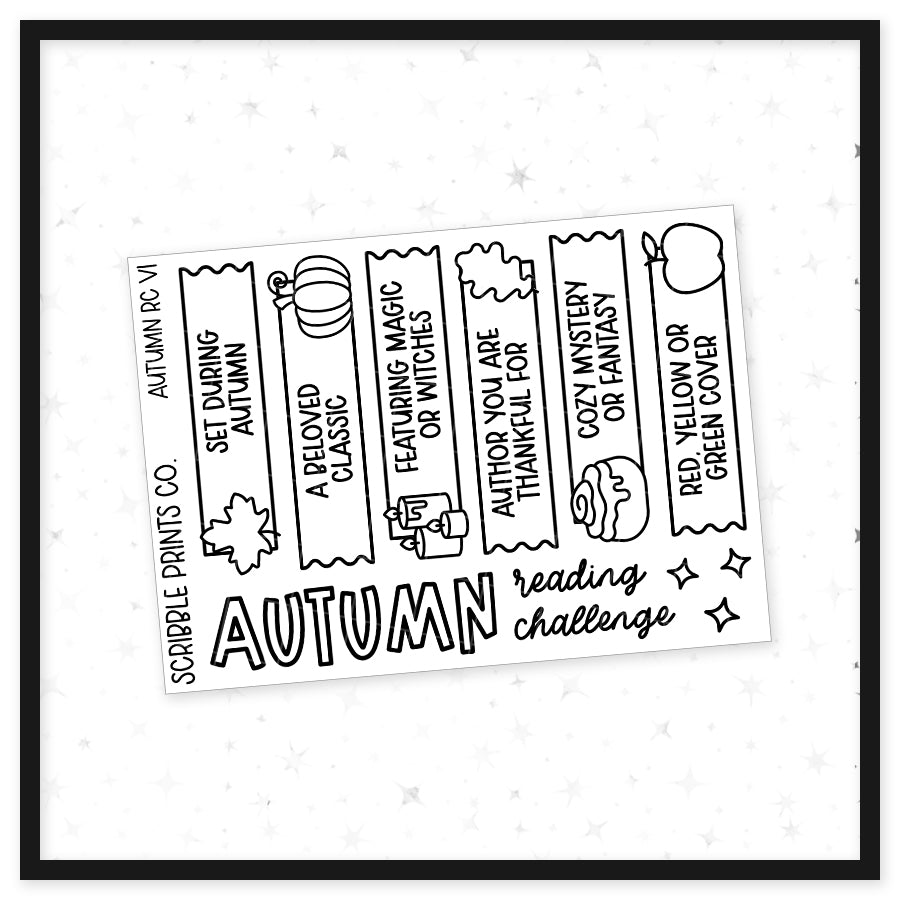 Autumn Reading Challenge V1-2 // Matte Reading Journal Stickers