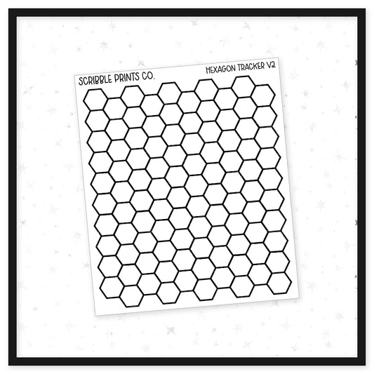 Hex Tracker V2 // Matte Reading Journal Stickers