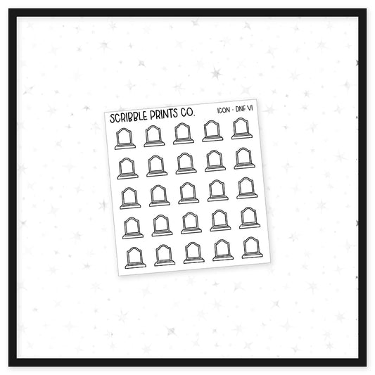 DNF V1 - Icon // Matte Reading Journal Stickers