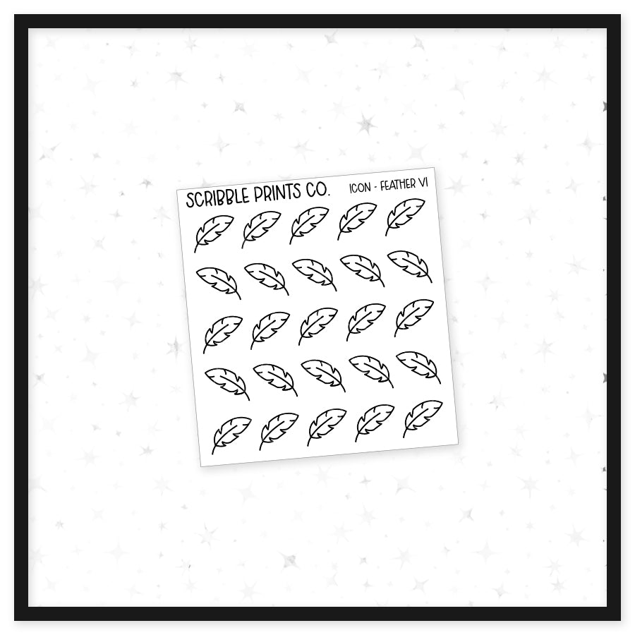 Feather V1 - Icon // Matte Reading Journal Stickers