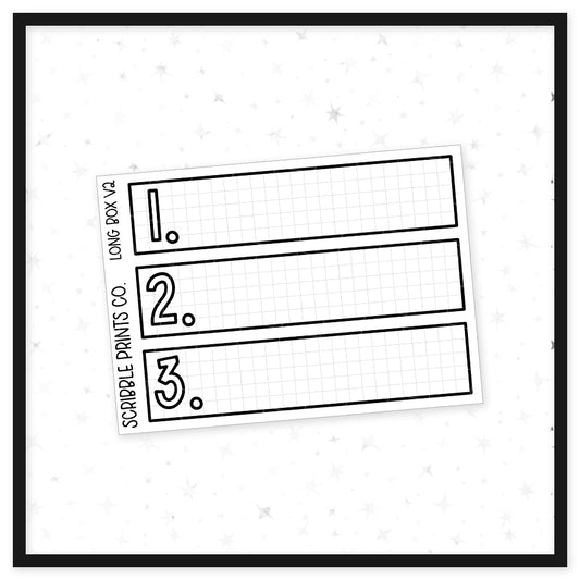 Long Box v2+3 // Matte Reading Journal Stickers