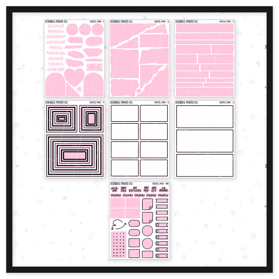 Pastel Pink // Matte Journal Sticker Collection