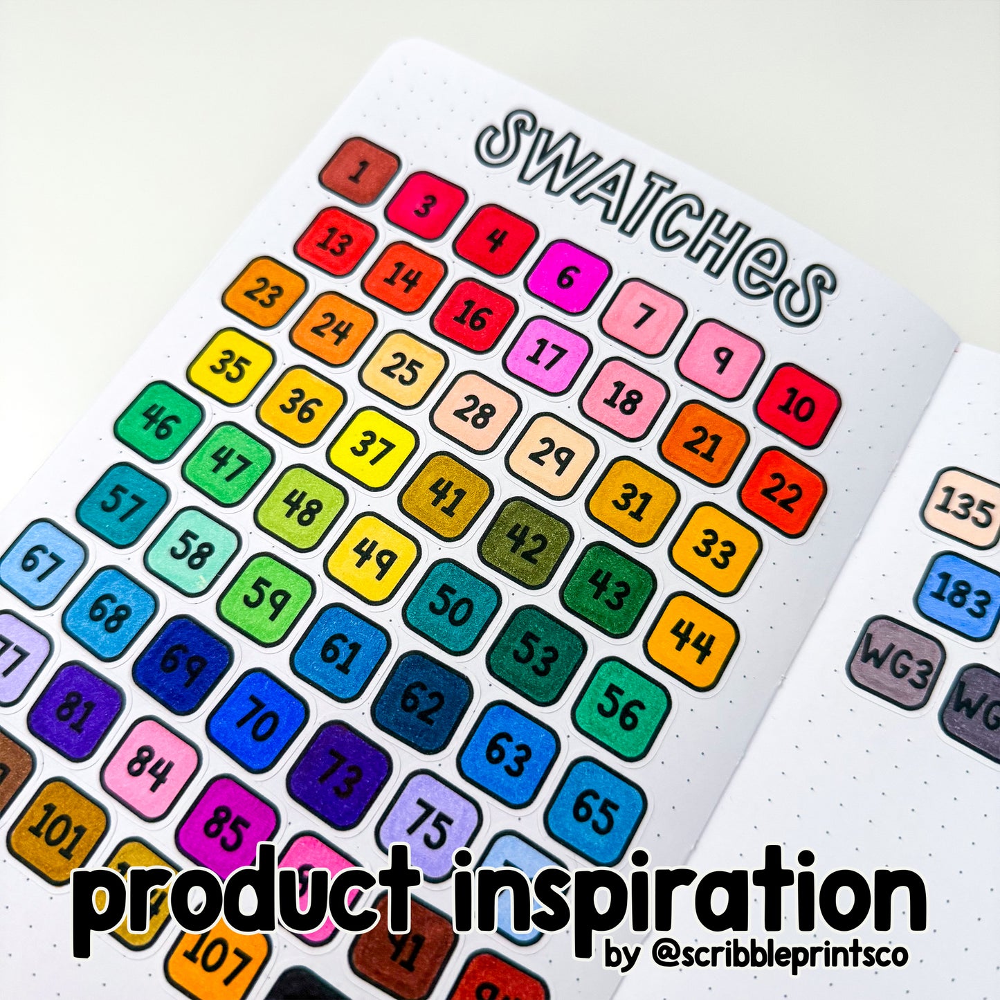 80 Swatch V1 // Matte Journal Stickers