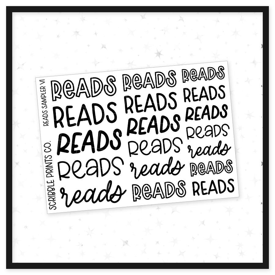 Reads Sampler V1 // Matte Reading Journal Stickers