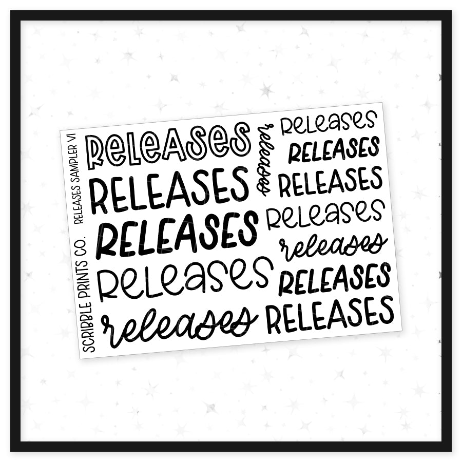 Releases Sampler // Matte Reading Journal Stickers