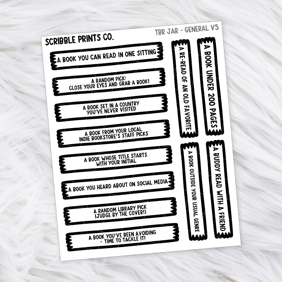 TBR Jar Prompts // Matte Journal Stickers