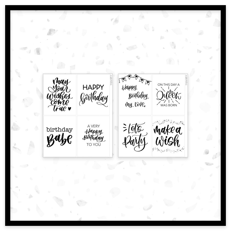 Birthday Quotes - Full Box Overlays // Foil