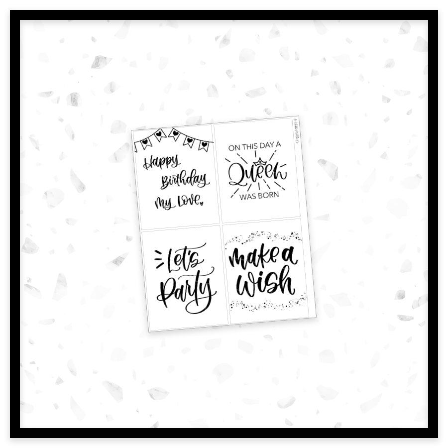 Birthday Quotes - Full Box Overlays // Foil