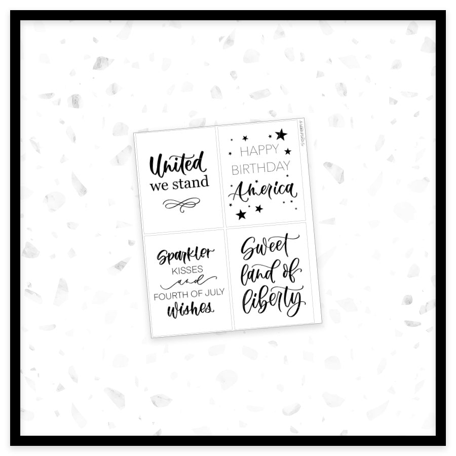 Fourth of July Quotes - Full Box Overlays // Foil