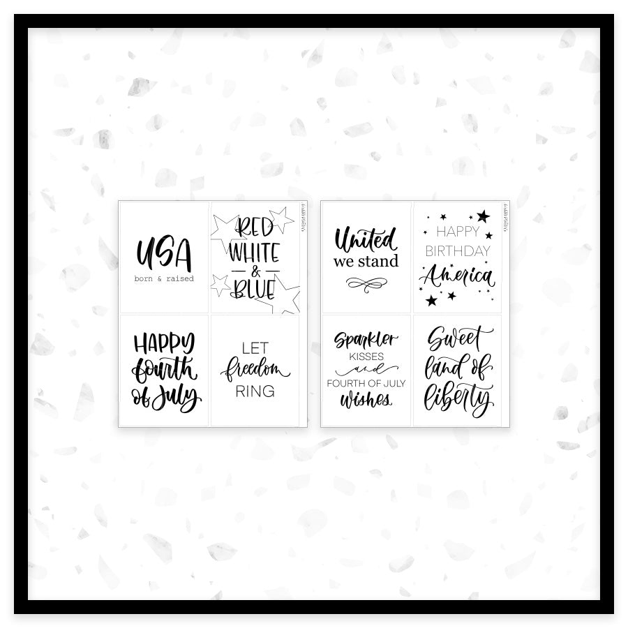 Fourth of July Quotes - Full Box Overlays // Foil