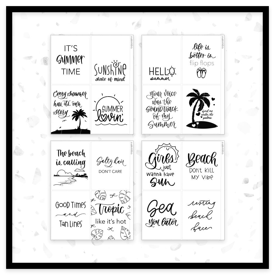 Summer Quotes - Full Box Overlays // Foil