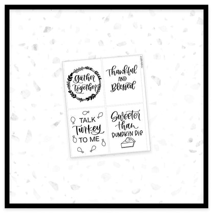 Thanksgiving Quotes - Full Box Overlays // Foil