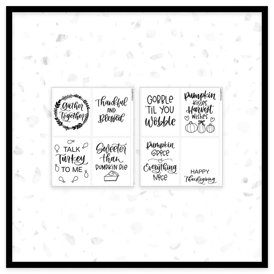 Thanksgiving Quotes - Full Box Overlays // Foil