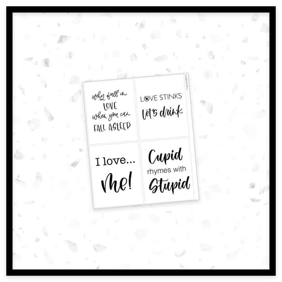 Valentine Quotes - Full Box Overlays // Foil