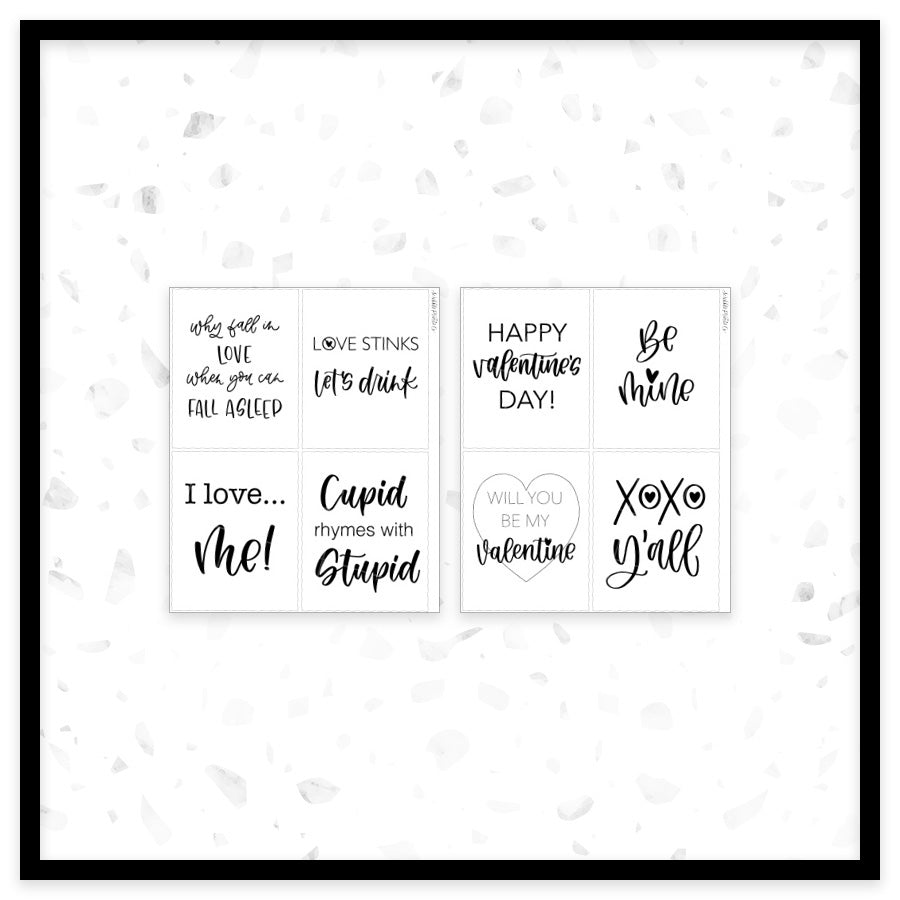 Valentine Quotes - Full Box Overlays // Foil